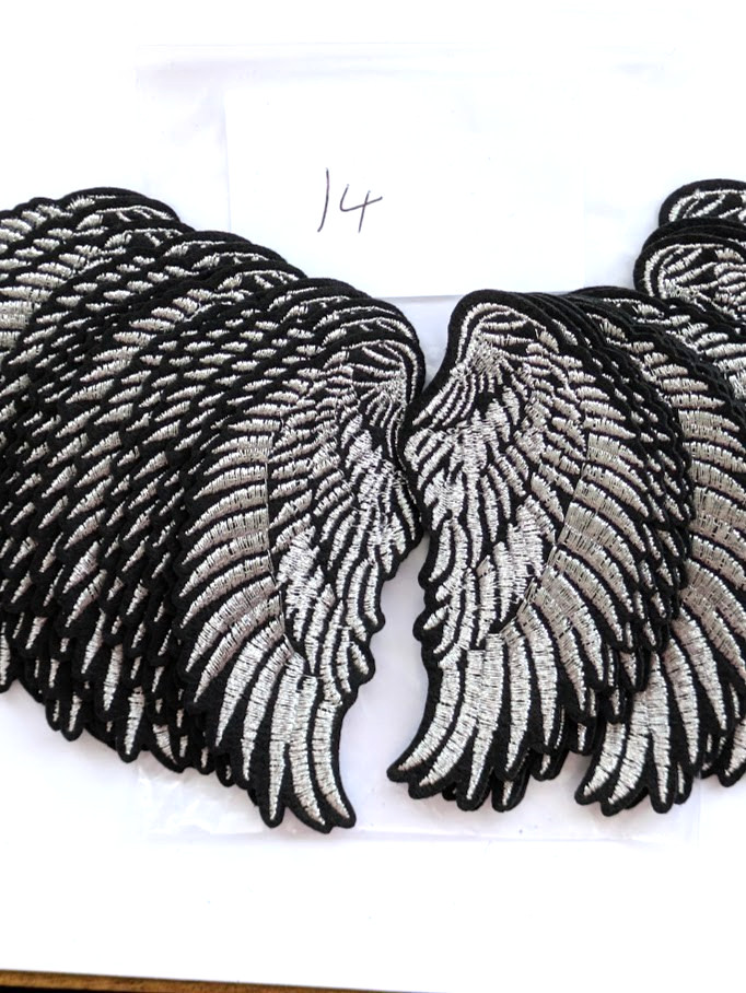 14x Angel Wing Iron / Sew on Patch Applique Job Lot / Bulk Buy
