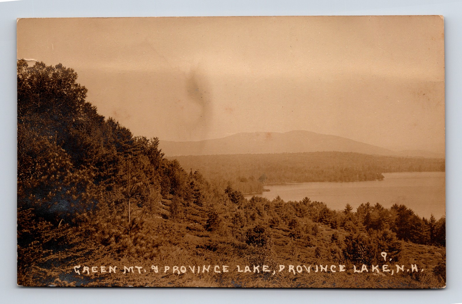 1928 RPPC Scenic View Green Mountain & Province Lake NH Eastern Ill Co Postcard 1928 RPPC Scenic View Green Mountain & Province Lake NH Eastern Ill Co Postcard