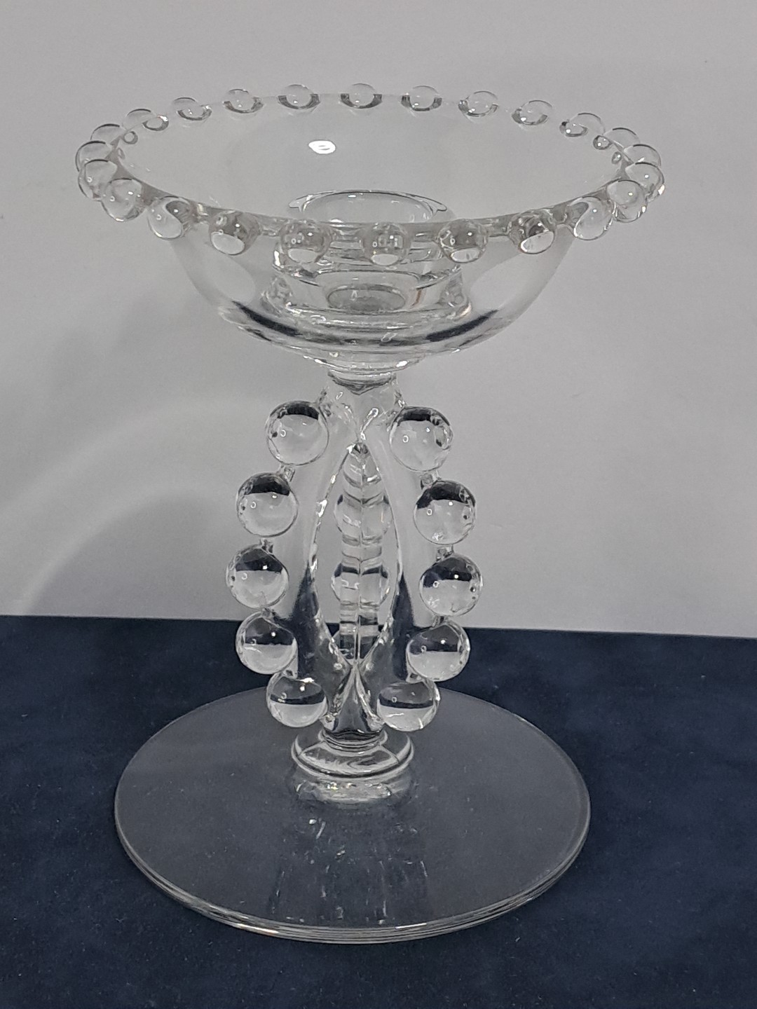 Vintage Imperial Candlewick Glass Tri Stem Candleholder Candlestick 5.5 Vintage Imperial Candlewick Glass Tri Stem Candleholder Candlestick 5.5