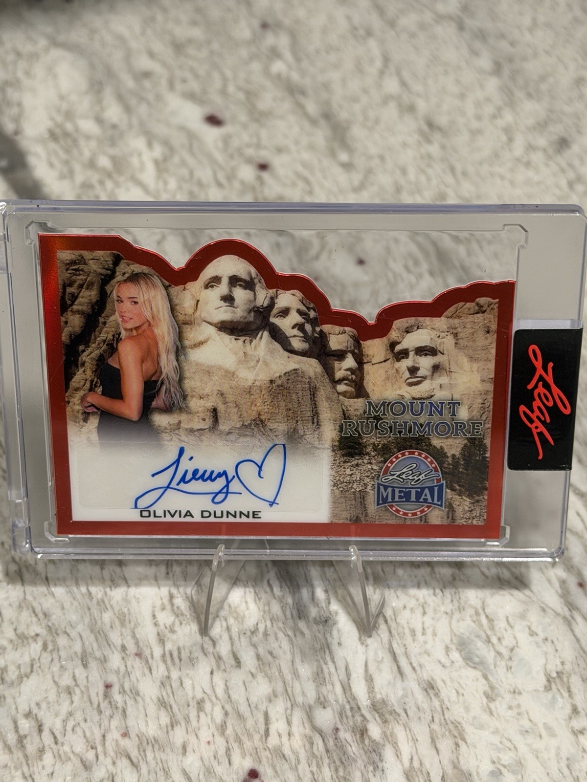 2026 Leaf Metal Olivia Dunne Mount Rushmore Auto Red 1/2 Autograph SSP Livvy