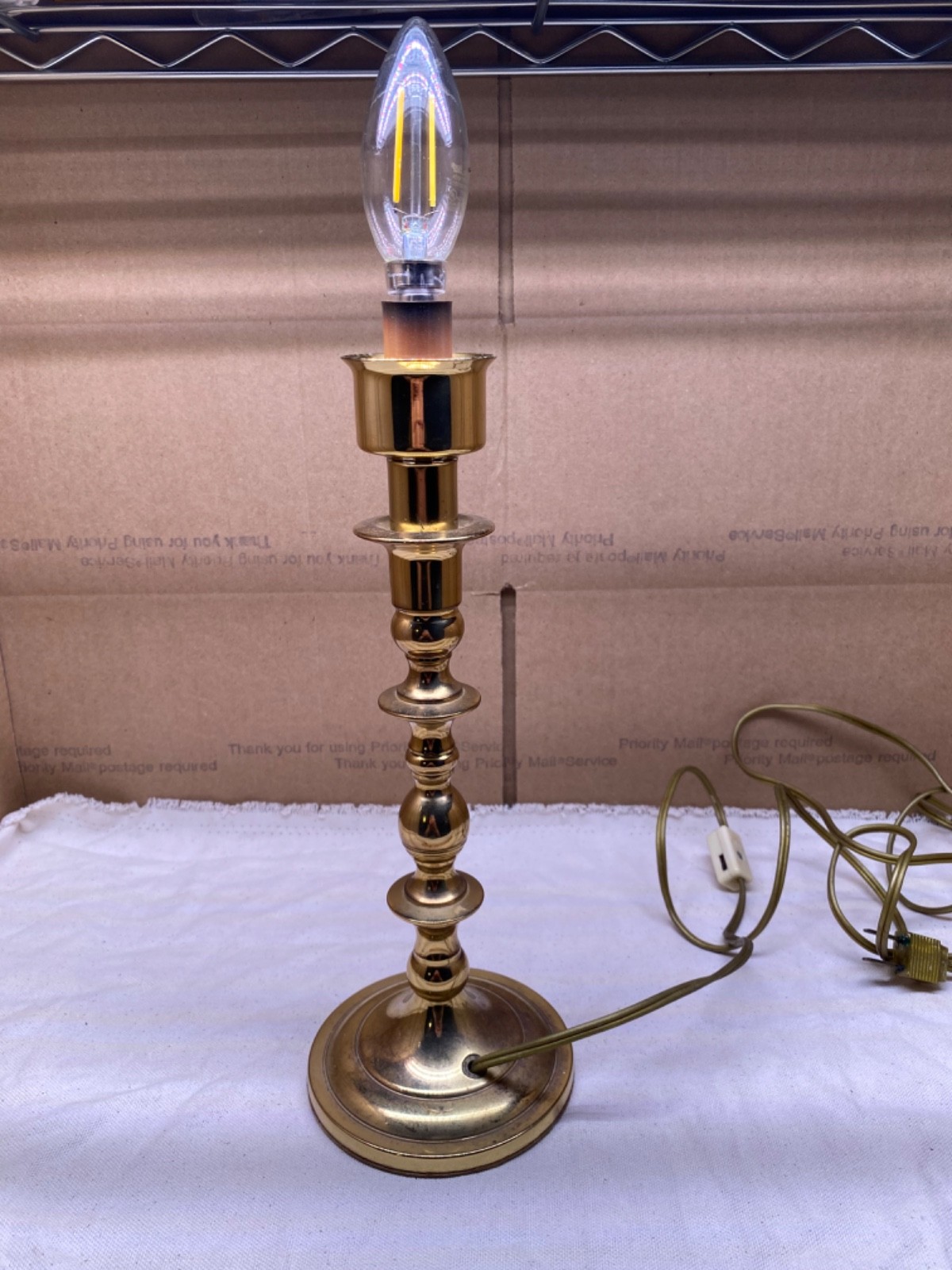 Baldwin USA solid brass lamp works candlestick style RARE America Modernist 