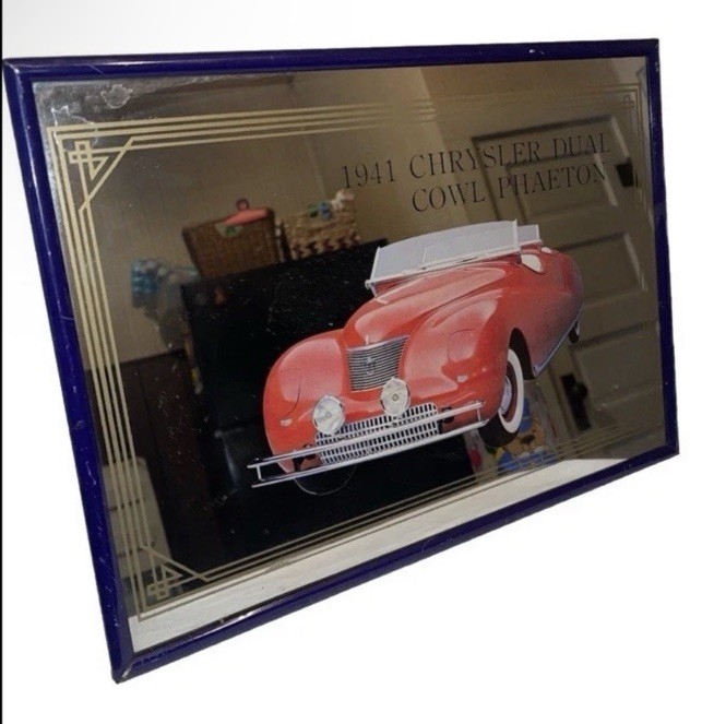 Nice Vintage 1941 Chrysler Dual Cowl Phaeton  Framed Mirror Wall Art 