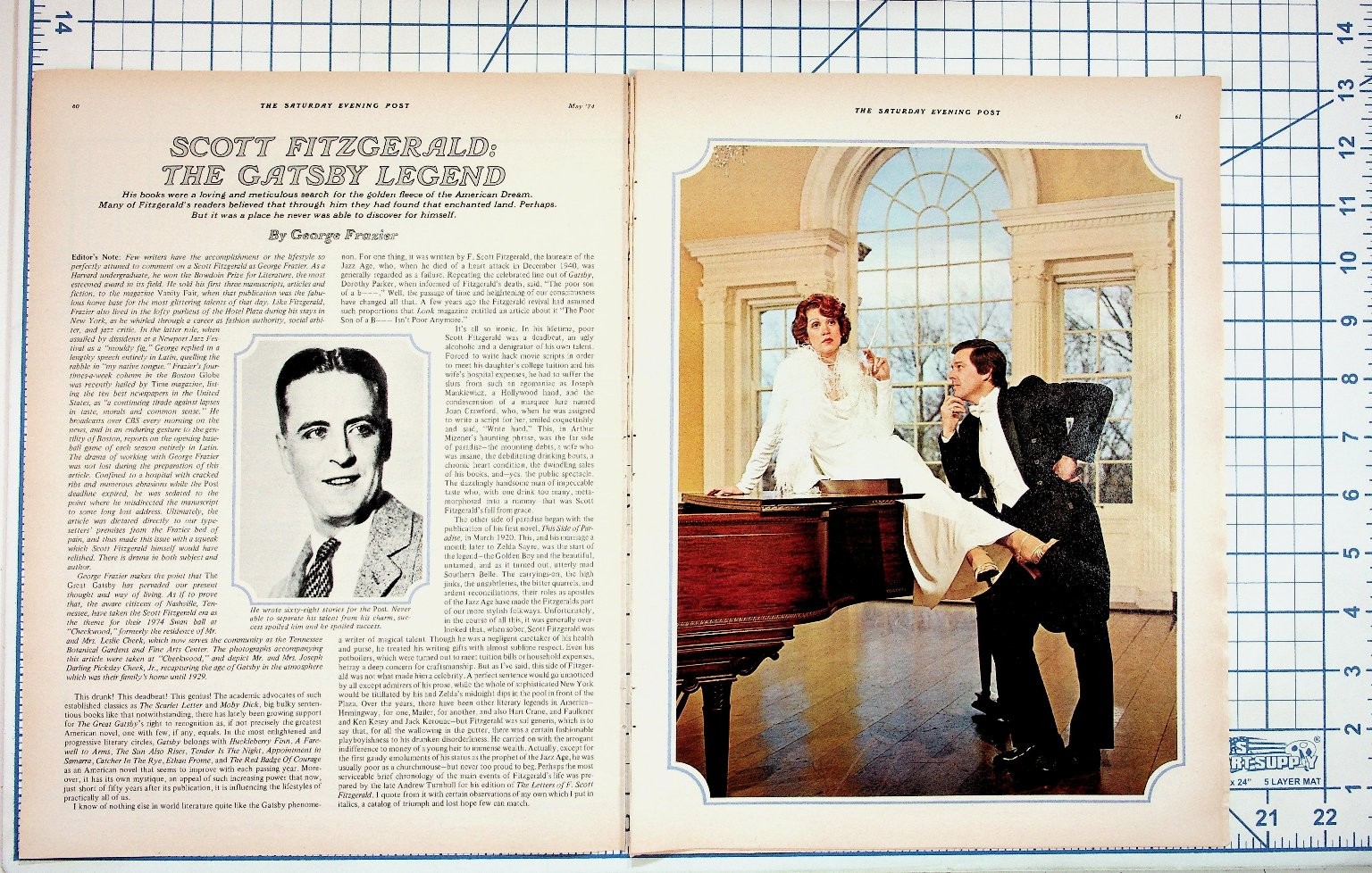 1974 Saturday Evening Post F. Scott Fitzgerald Gatsby Legend Article Spread 1974 Saturday Evening Post F. Scott Fitzgerald Gatsby Legend Article Spread