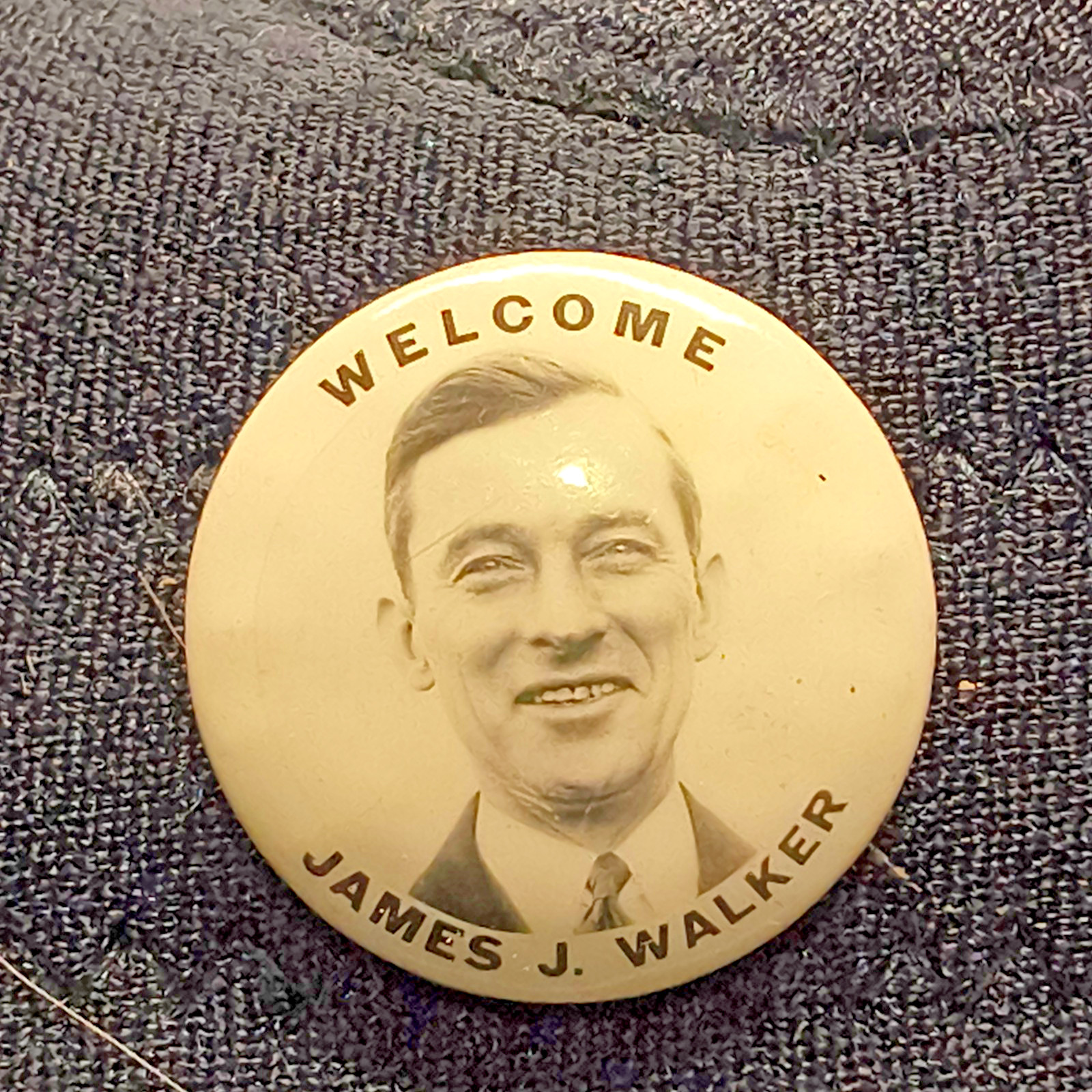 Vintage 1926 Welcome James J Walker Mayor New York City Pinback Button NYC Vintage 1926 Welcome James J Walker Mayor New York City Pinback Button NYC