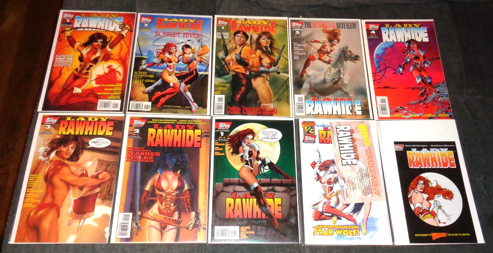 LADY RAWHIDE (1995) TOPPS comic book (LOT OF 10) # 1- 5, VOL 2 # 1 & 2 + (G-208)