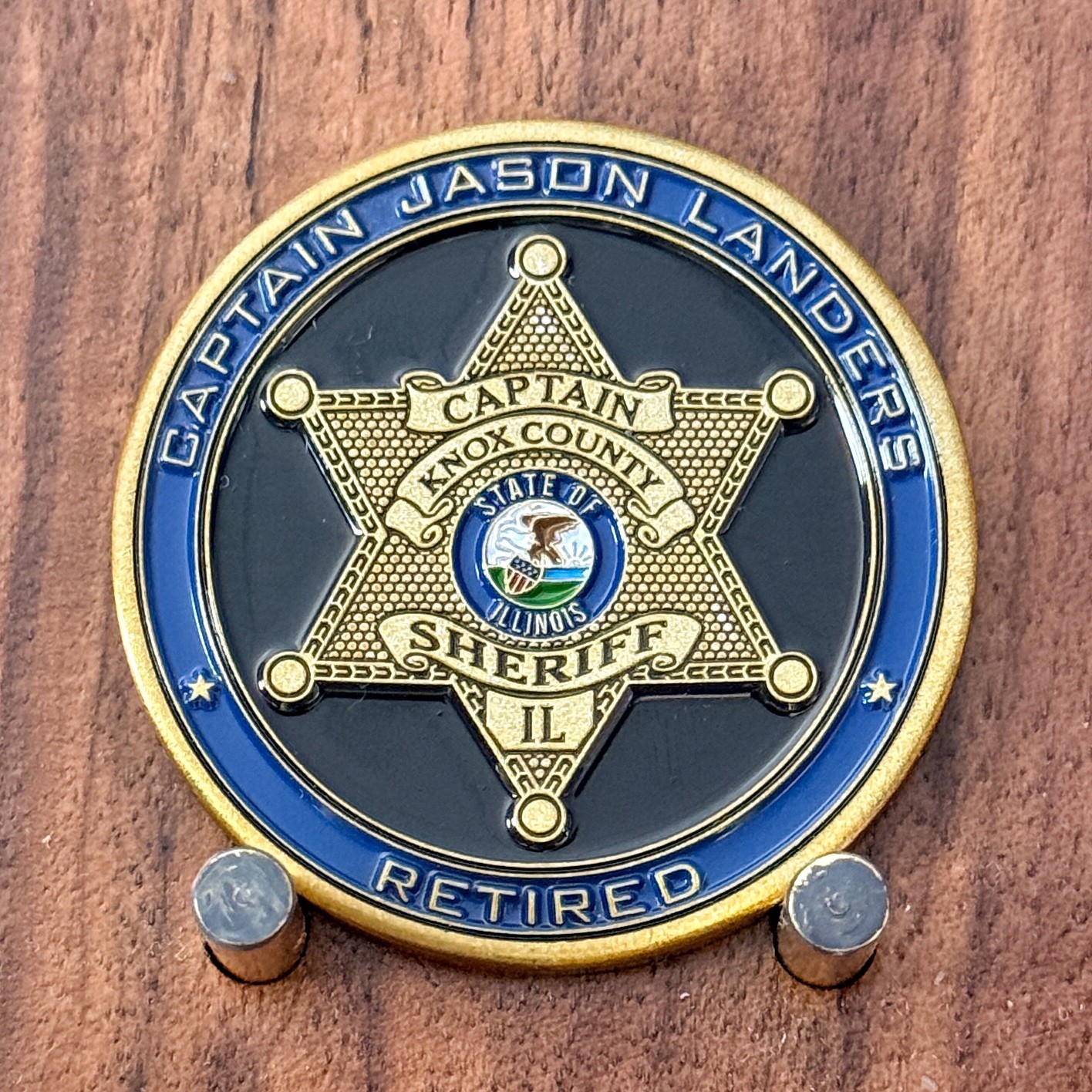 Knox County IL Retired Sheriff Thin Blue Line Service Challenge Coin  W#12