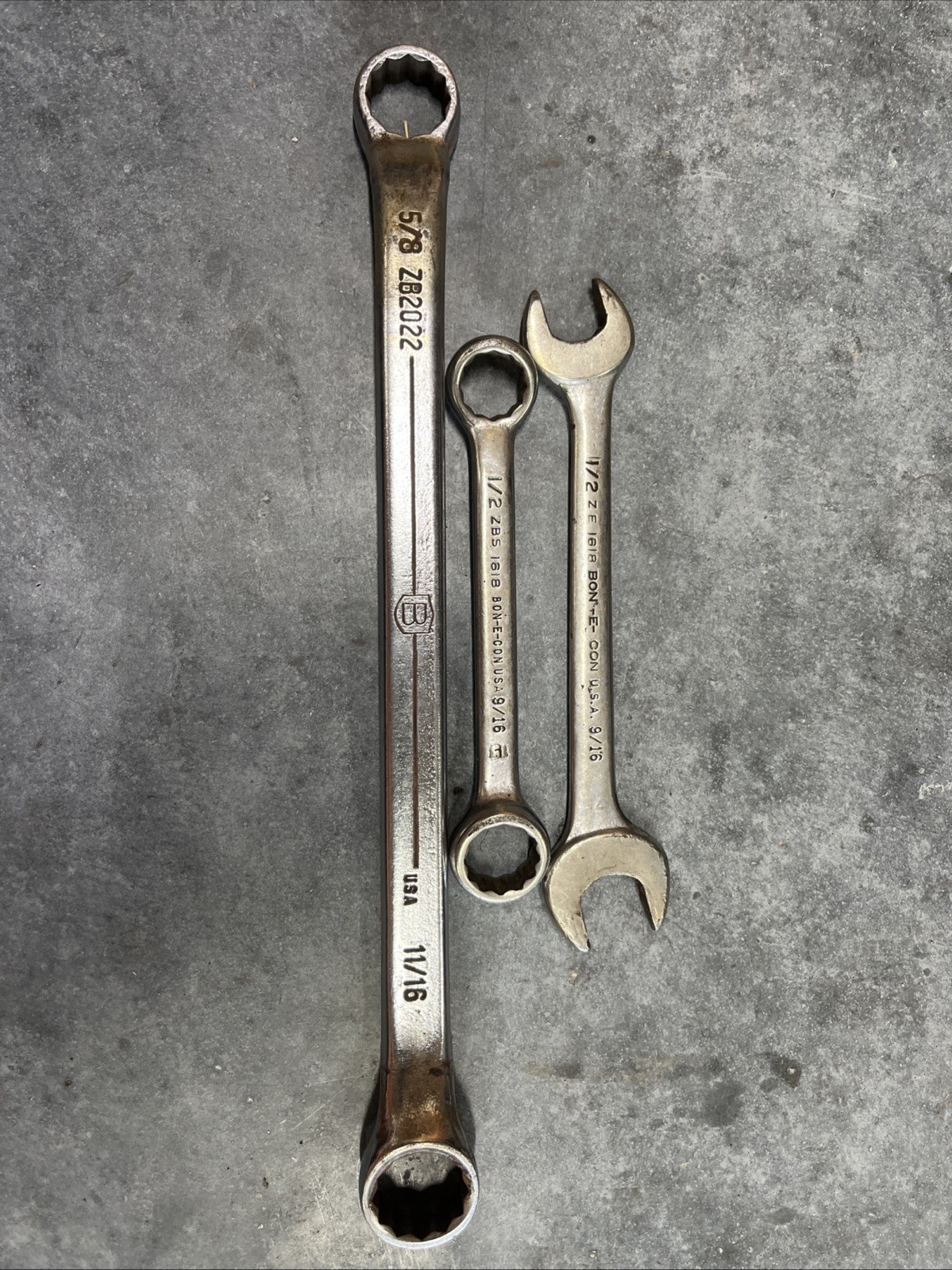 BON-E-CON (Bonney) Wrenches ZB2022 ZBS 1618 ZE 1618 USA Vintage