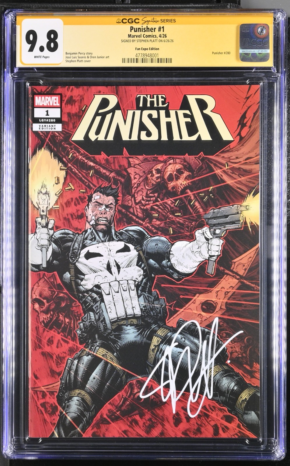 💀 THE PUNISHER #1 (Ltd. 3,000) 🔥 | CGC SS ✍️ Signed by Stephen Platt | NM 9.8