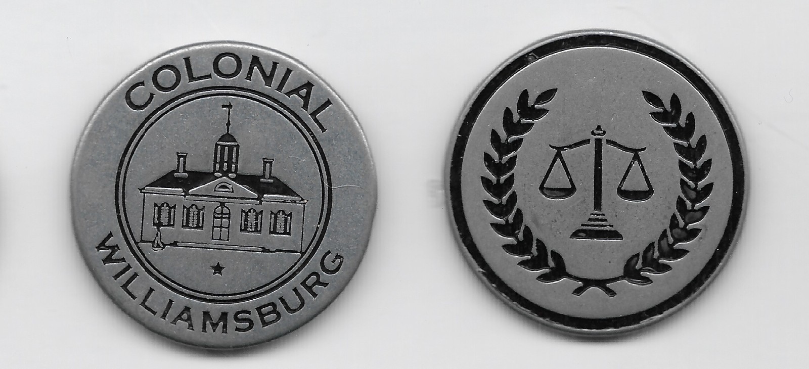 Colonial Williamsburg- Colonial Capital Building and Scales of Justice NPS Token