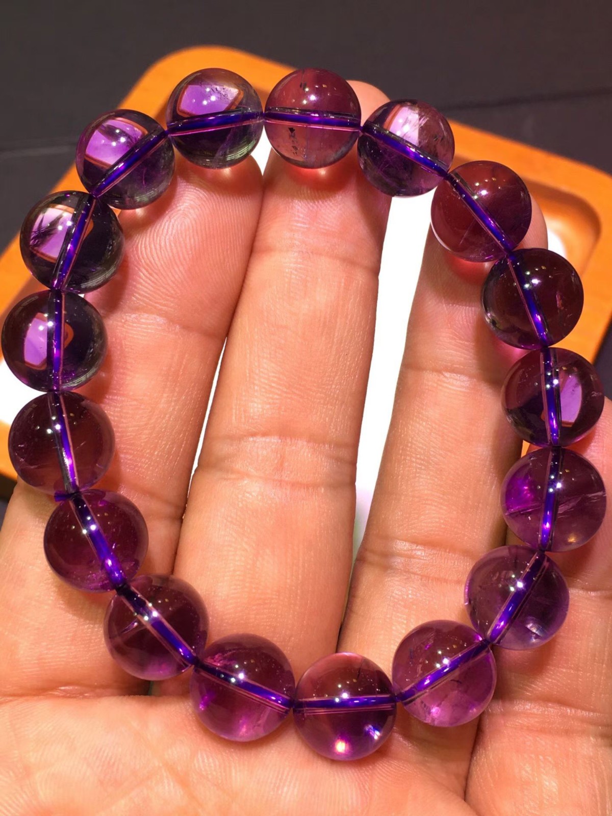 12mm Natural Amethyst Quartz Bracelet Crystal Reiki Healing AAAAA