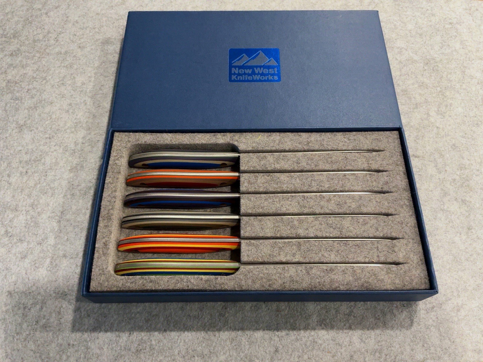 New West Knife Works USA 6 PC Steak Knife Set New In Box
