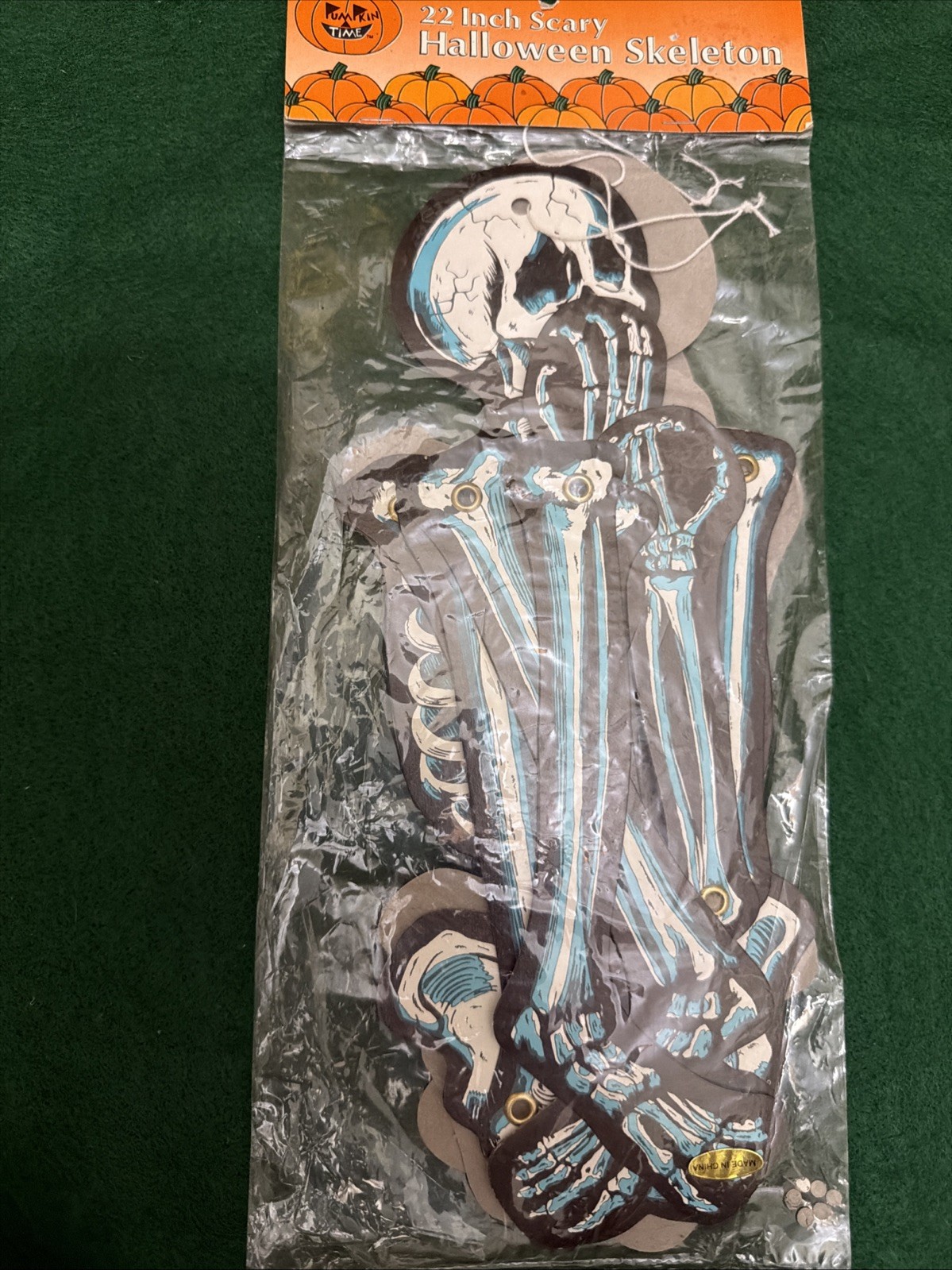 Vintage Pumpkin Time Two Jointed 22” Skeleton Halloween Decorations