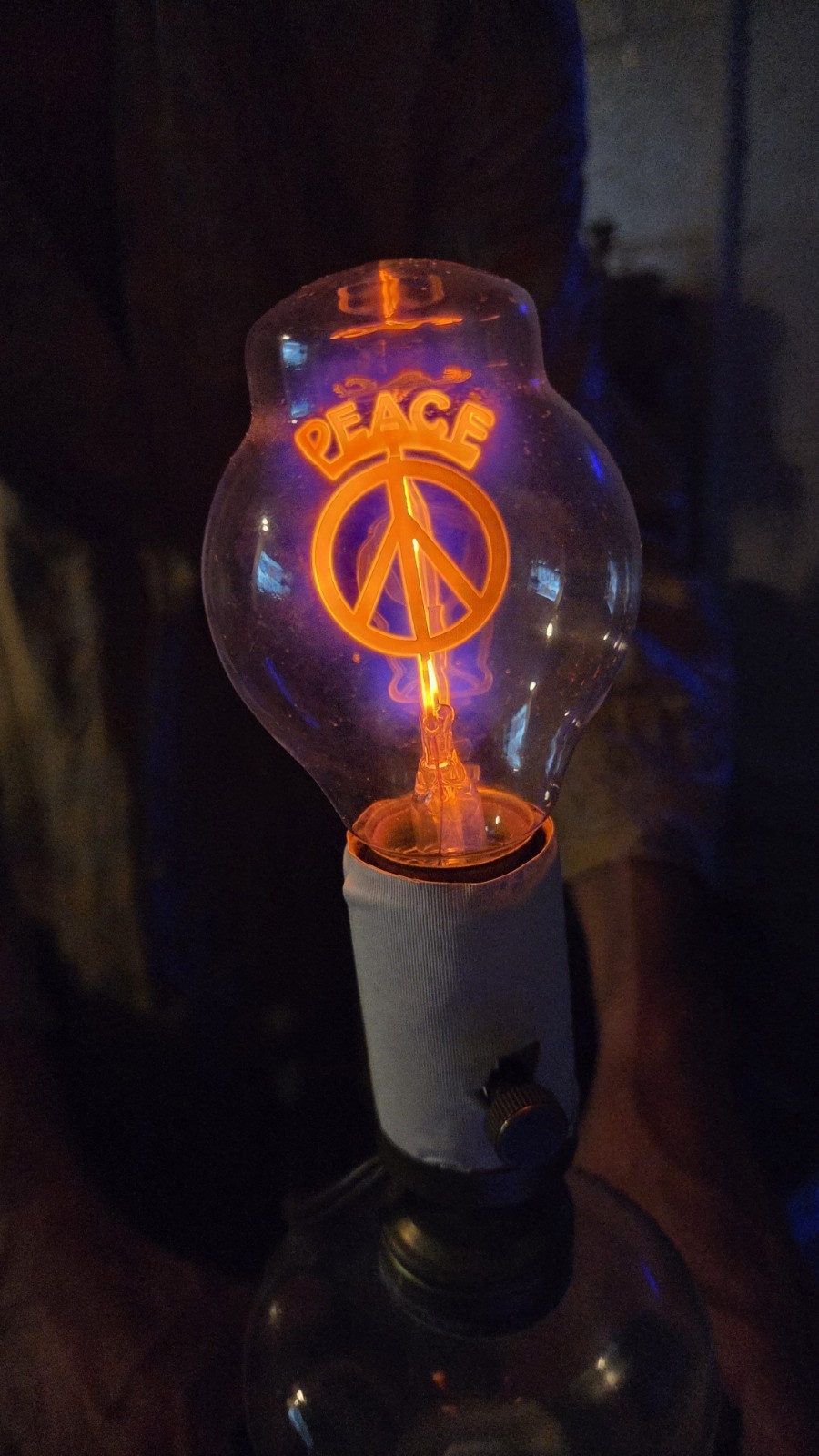 Vintage Rare Working Electrolux Peace Sign Neon Argon Light Bulb Tested Works