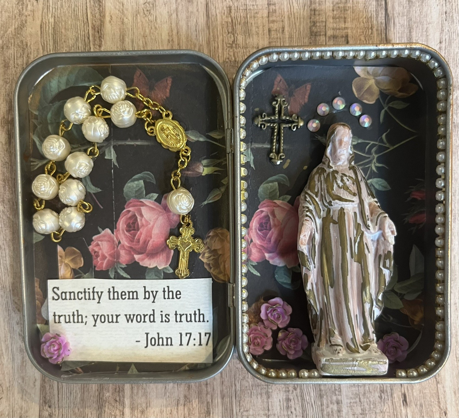 Handmade Pocket Prayer Shrine - Altered Altoid Tin- Pocket Oratory