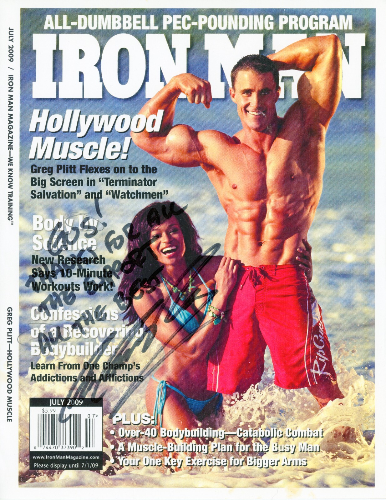 Greg Plitt ~ Signed Autographed Iron Man Magazine Cover 2009 Photo ~ JSA LOA