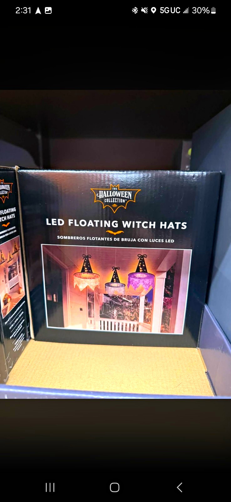 The Halloween Collection LED Floating Witch Hats Black Halloween Hanging Decor