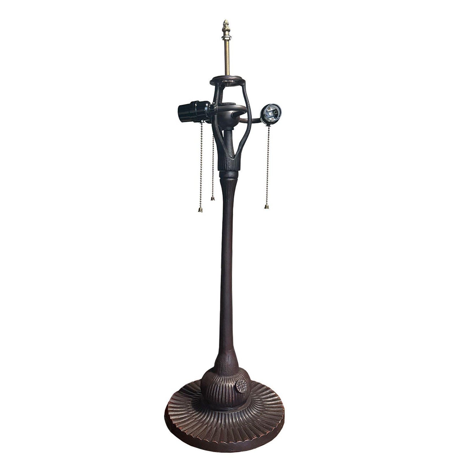 Errzom Tiffany Table Lamp Base Replacement, Vintage 3-Light Cast Iron Desk Li...