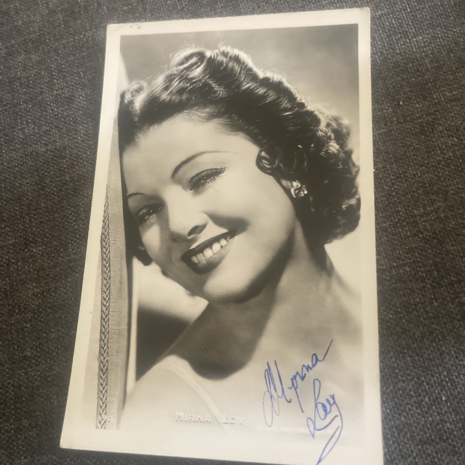 Vintage Myrna Loy Autograph Signature Cinema Postcard