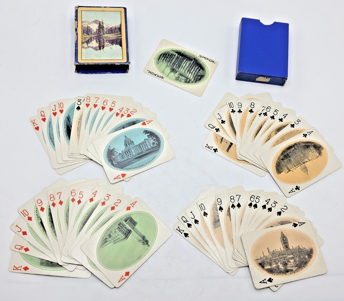 Rare c1910 Chicago Milwaukee & Puget Sound Railway Playing Cards Incomplete Box