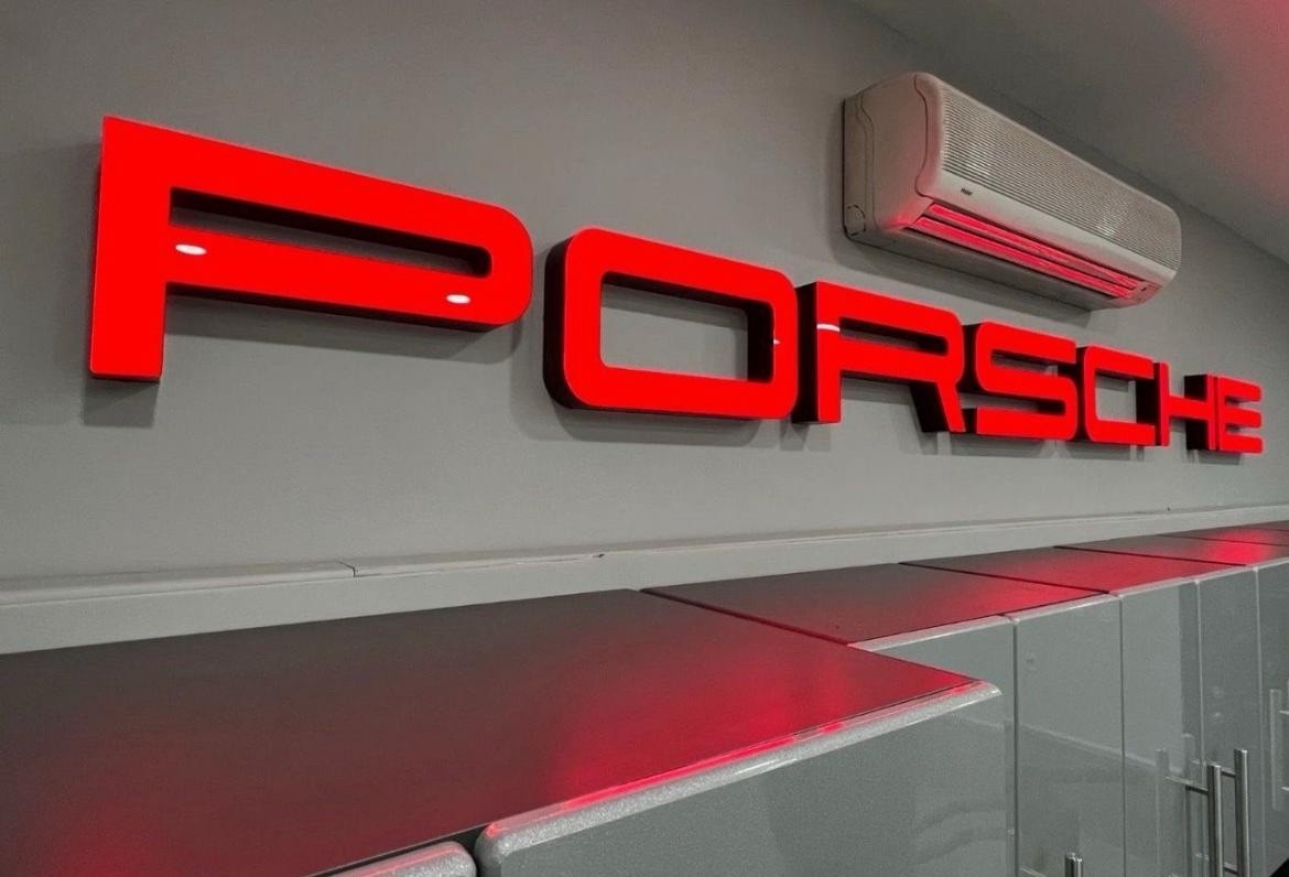 Porsche 310cm letter lettering sign board sign sign cartello letterro 
