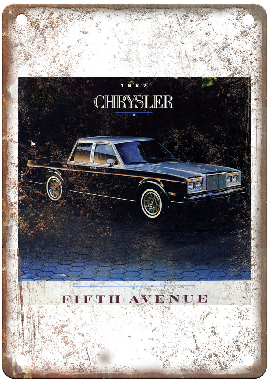 1987 Chrysler 5th Avenue Vintage Auto Ad Retro Look Metal Sign AM4694