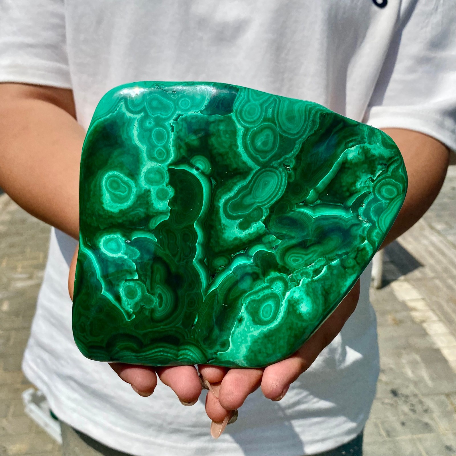2.73LB Natural glossy Malachite transparent cluster rough mineral sample