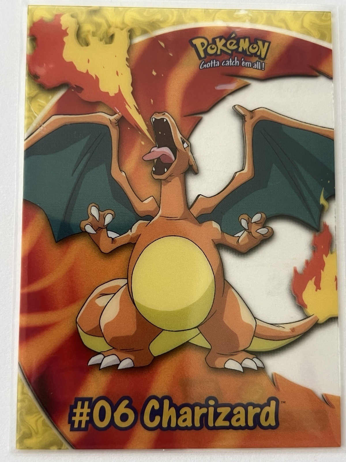 2000 Topps Pokemon Charizard PC3 #06 TV Animation Series 2 Clear Blue Label HP