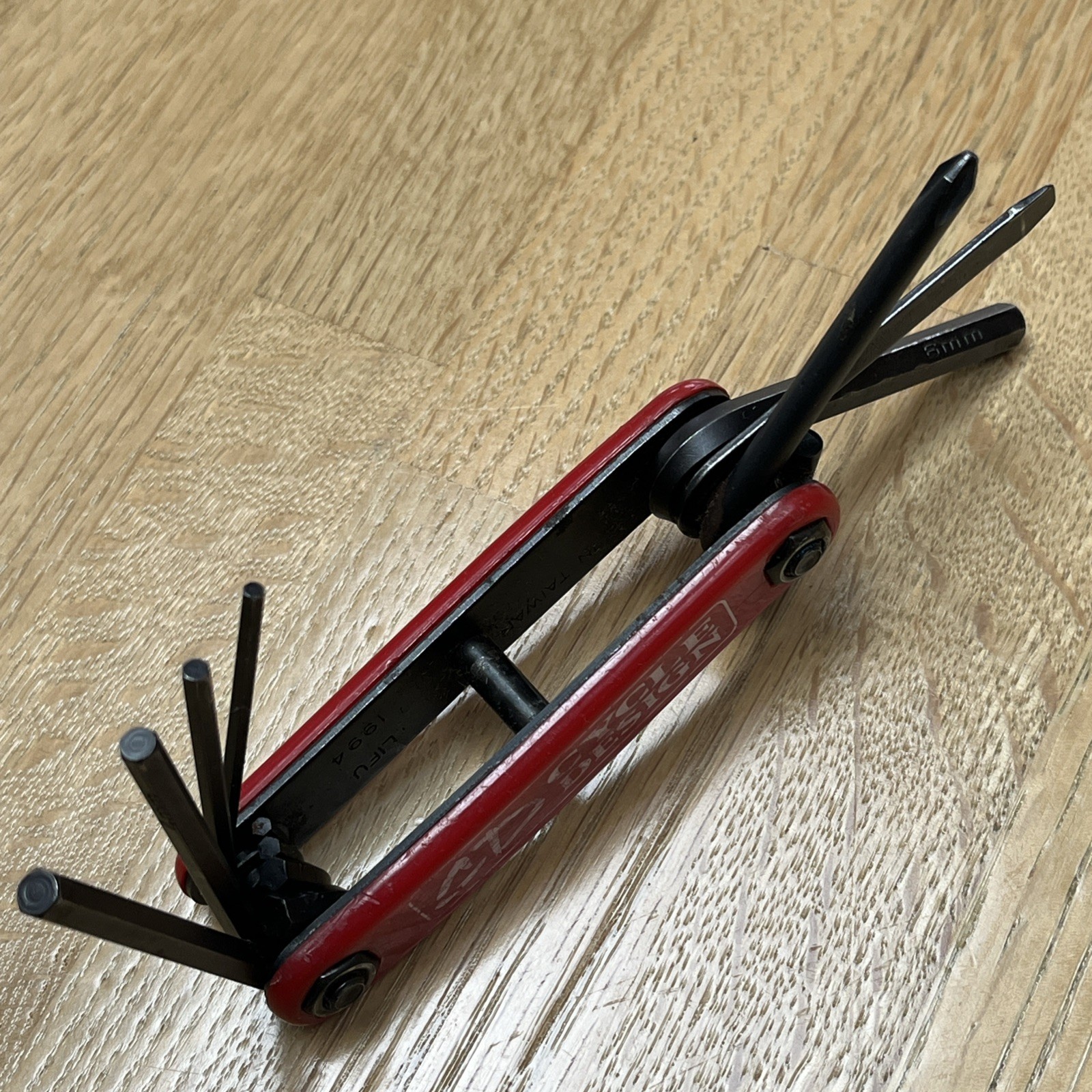 Vintage Cycle Design Bicycle Multi Tool 1980s 90s Folding Allen Hex Wrench Red