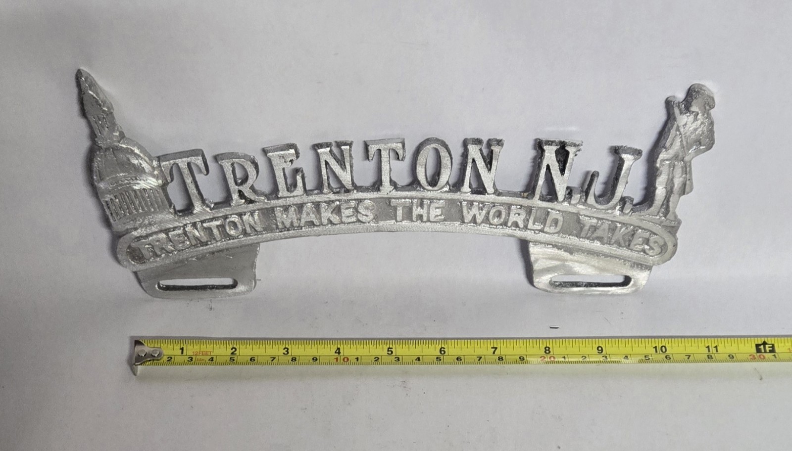 Vintage style Cast Aluminum  Trenton NJ Topper  Car Club