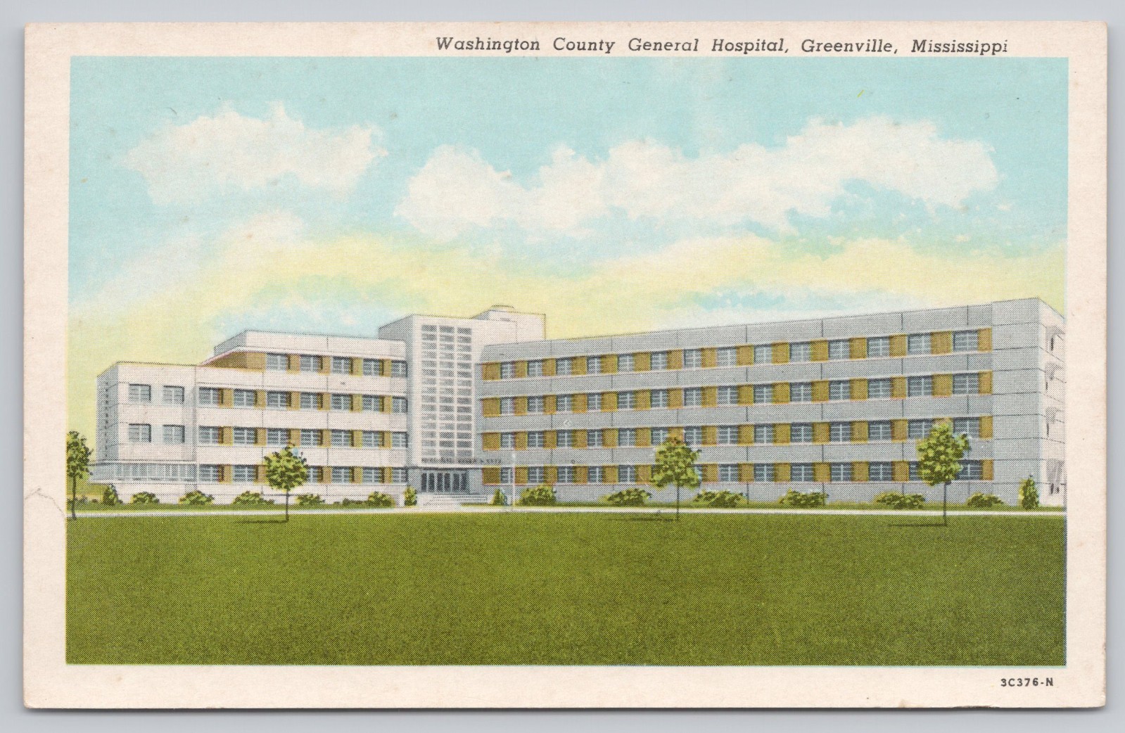 Greenville Mississippi Washington County General Hospital Building Postcard Greenville Mississippi Washington County General Hospital Building Postcard