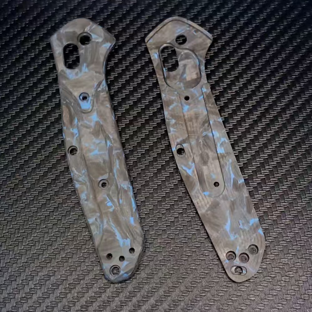 1 Pair Custom Made Blue 3K Carbon Fiber Handle Scales for Benchmade Osborne 940