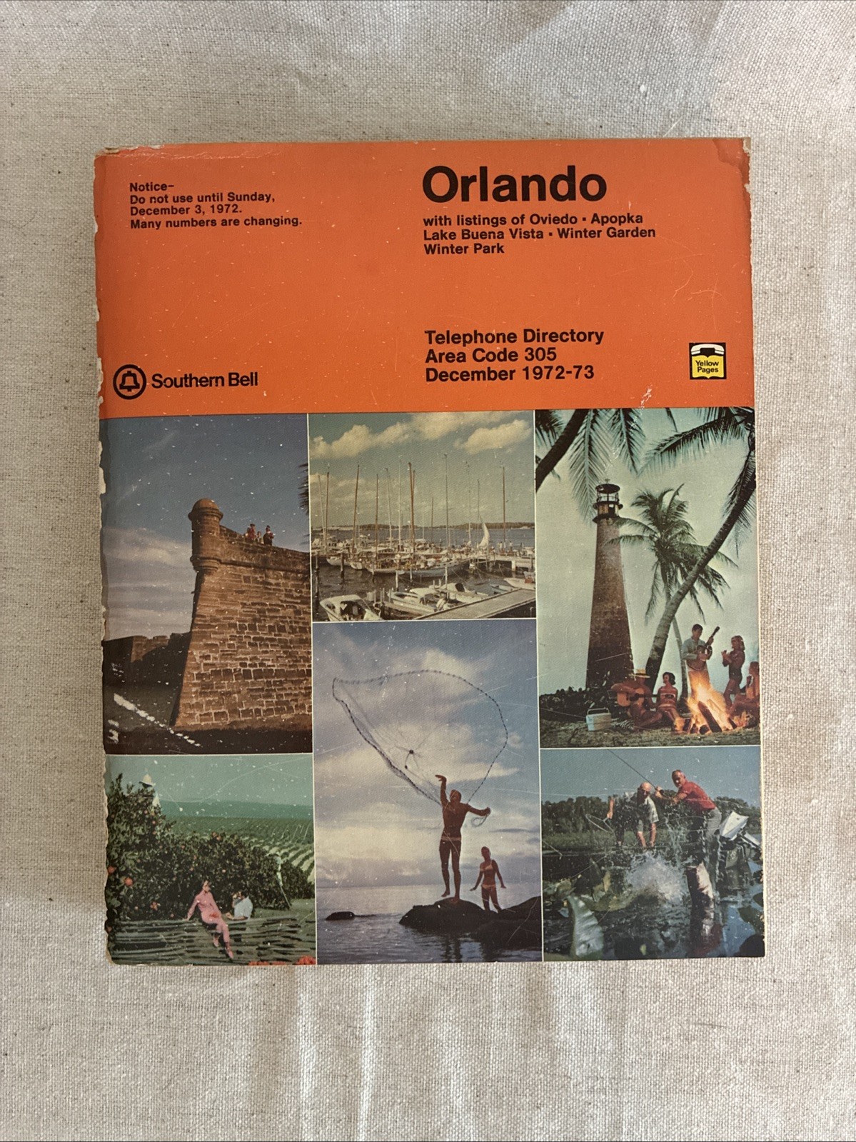 Vintage 1972 Phone Book Orlando Florida Southern Bell Yellow Pages Telephone