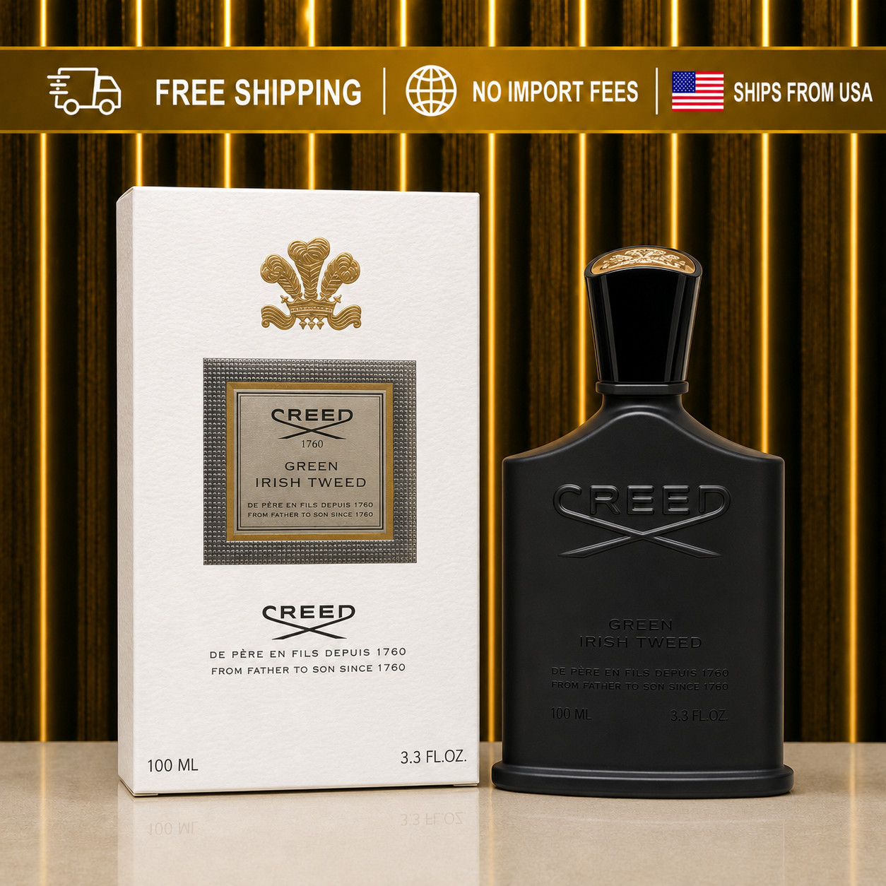 creed green irish tweed Eau de Parfum 100ml for Men New in Box