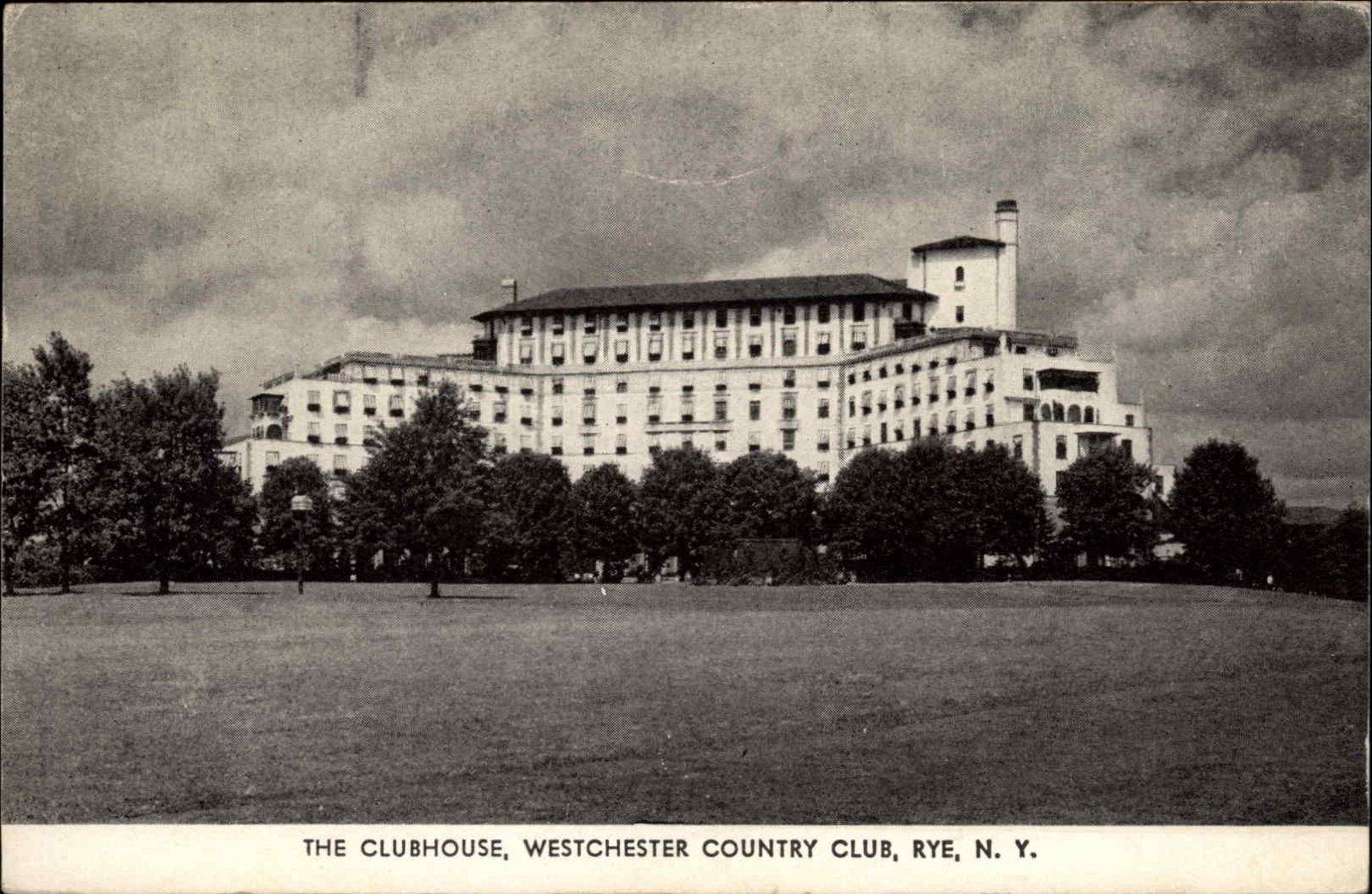 Rye New York NY Clubhouse Country Club c1930s-40s Postcard
