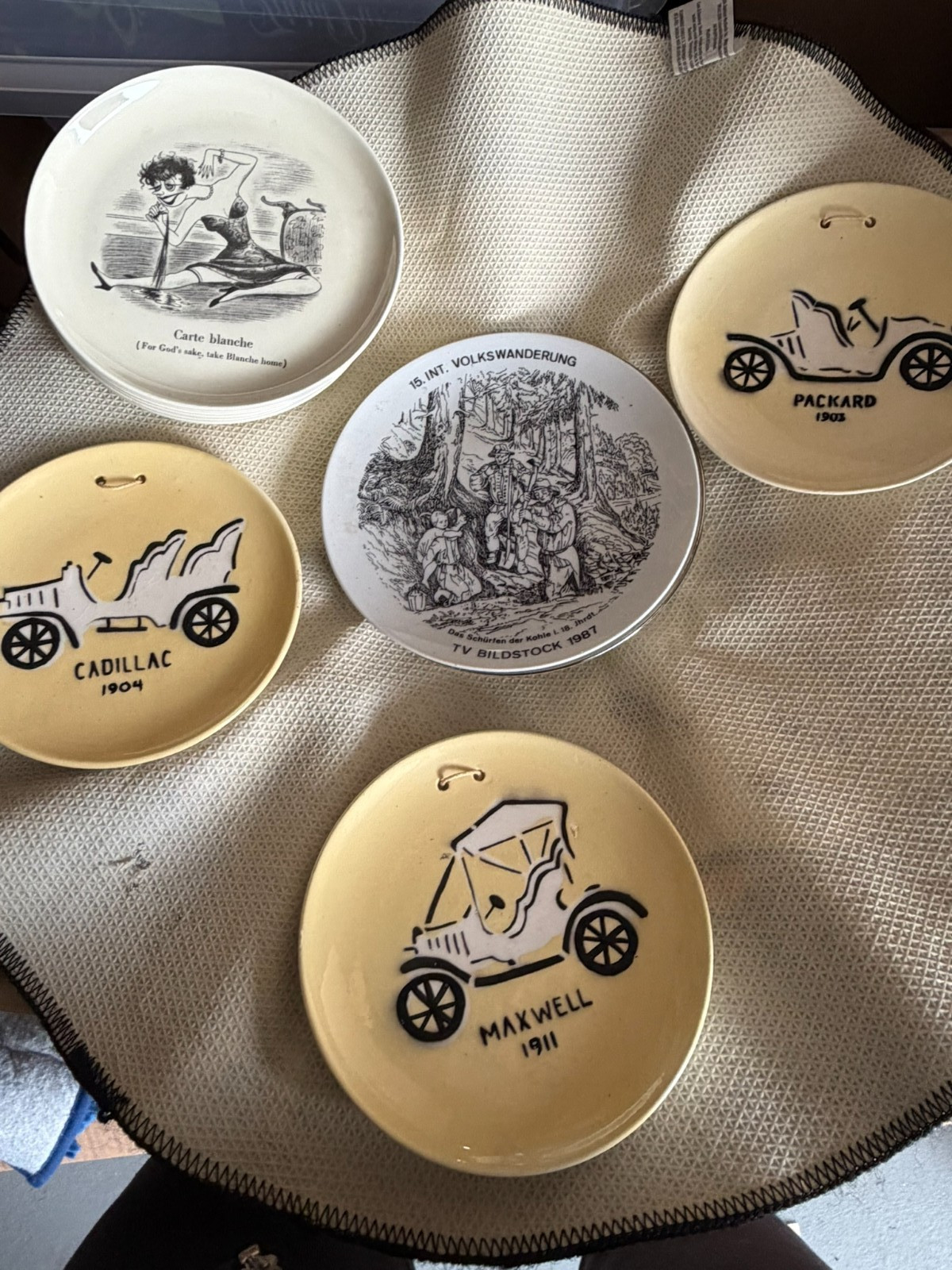 Vintage Collector Plate Lot California Cleminsons Featured French Auto Humor MCM