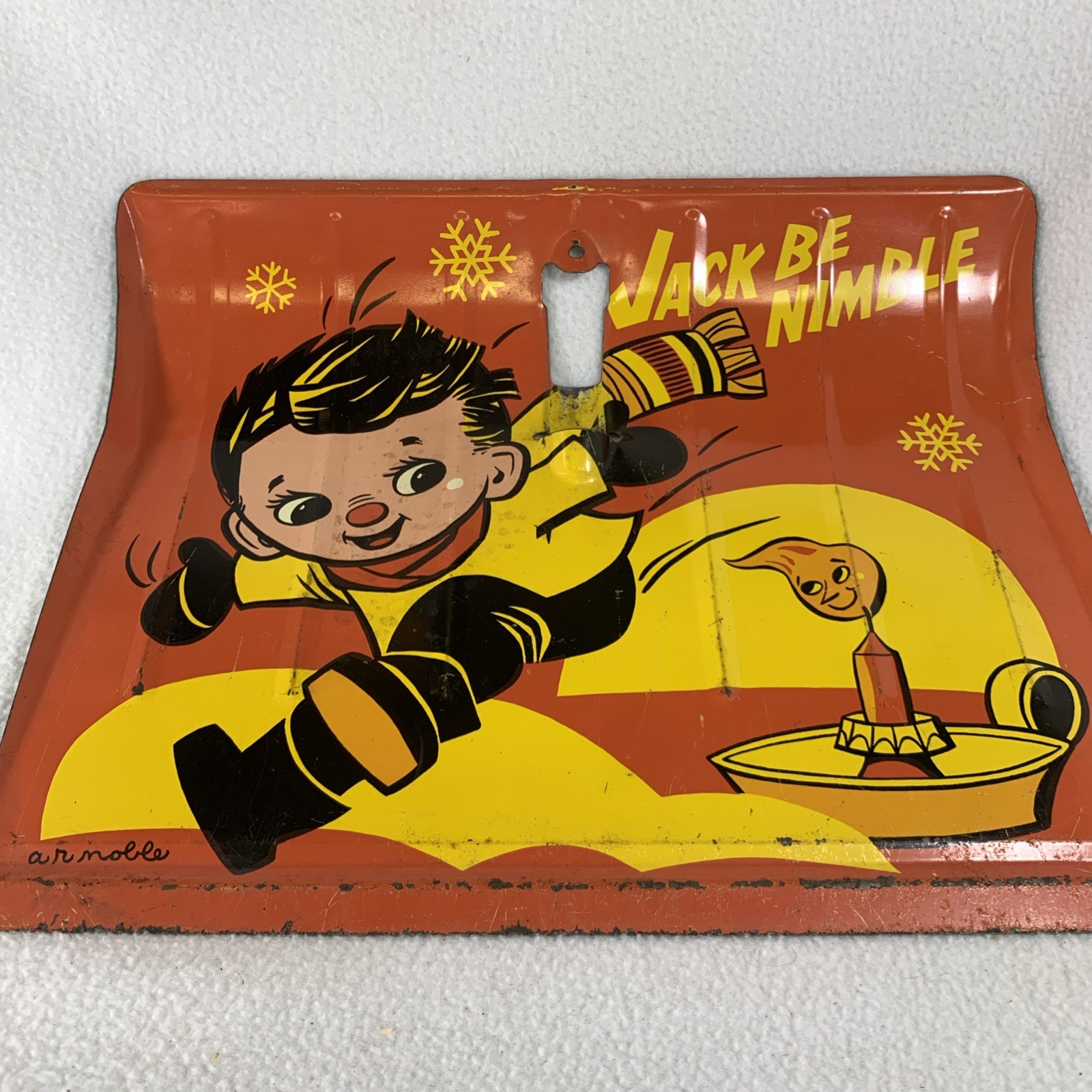 Vintage 1950’s AR Noble Jack Be Nimble Nursery Rhyme Child's Metal Snow Shovel