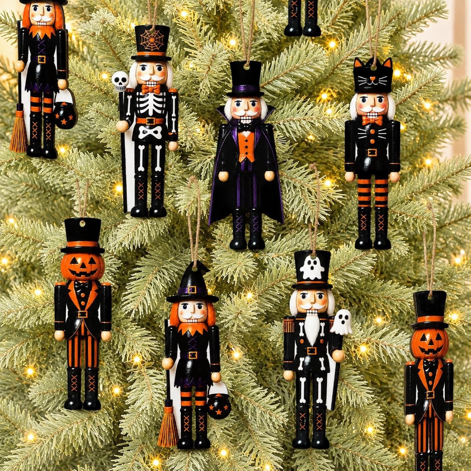 24 Pieces Halloween Wooden Nutcracker Ornaments Set Halloween Mini Nutcracker So 24 Pieces Halloween Wooden Nutcracker Ornaments Set Halloween Mini Nutcracker So