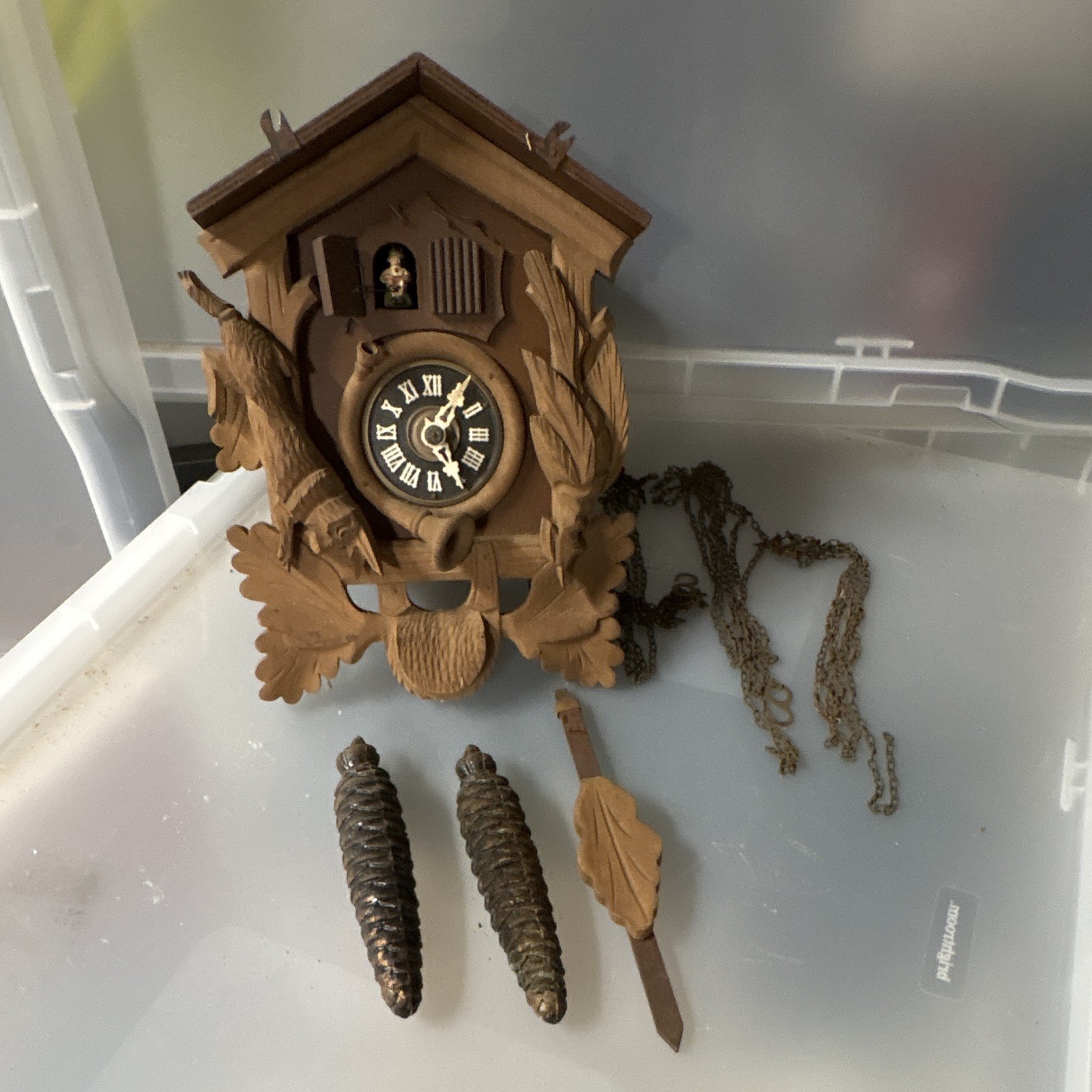 Vintage Lador Black Forest Swiss Musical Mechanical Cuckoo Clock Wood