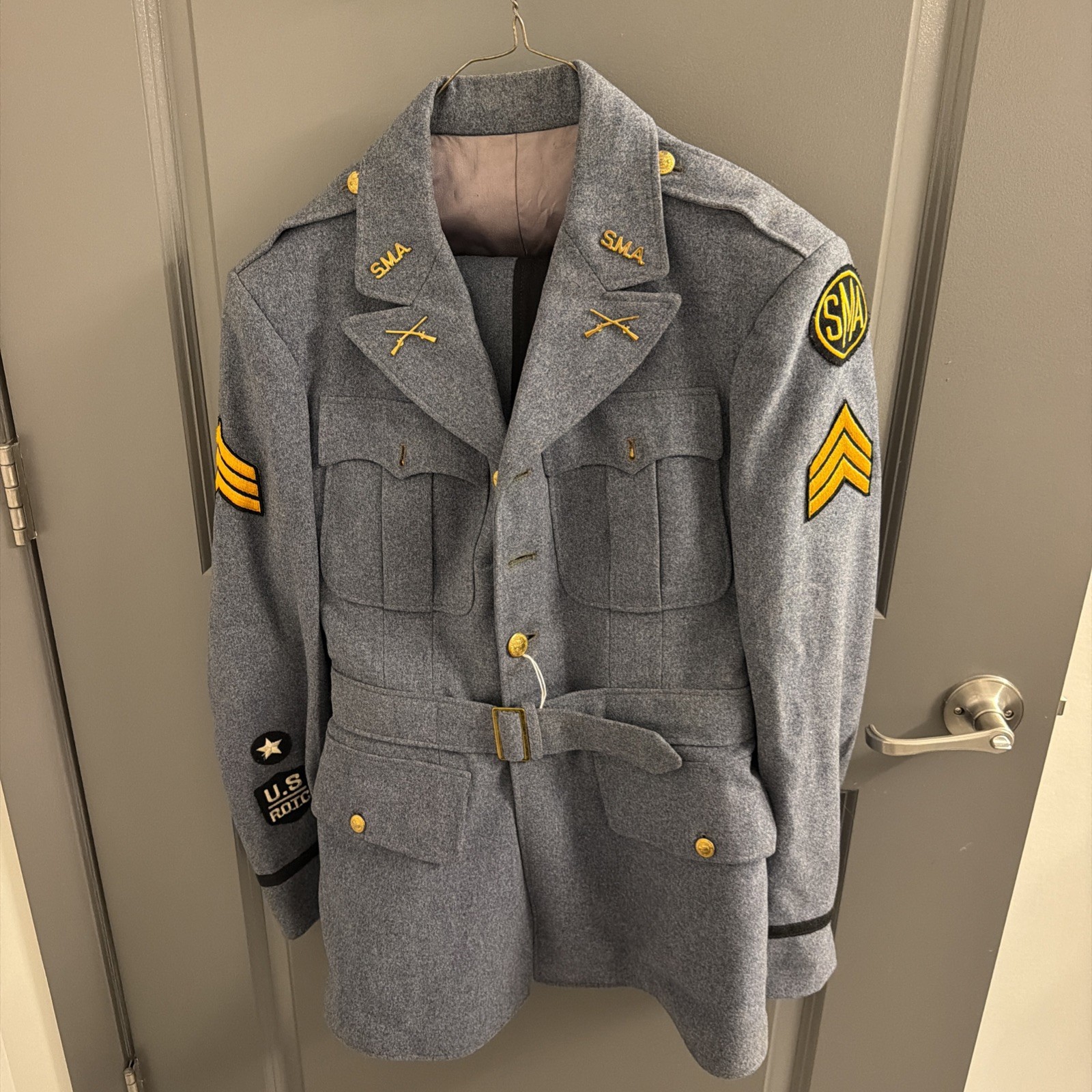 Vintage Staunton Military Academy SMA ROTC Wool Cadet Uniform Jacket Pants