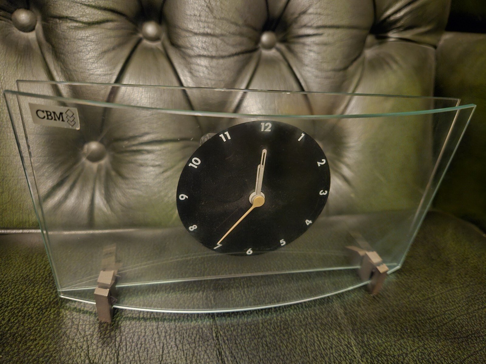 VINTAGE CBM POST MODERN MINIMALIST GLASS CLOCK 1970\'S GWO MID CENTURY 🇬🇧