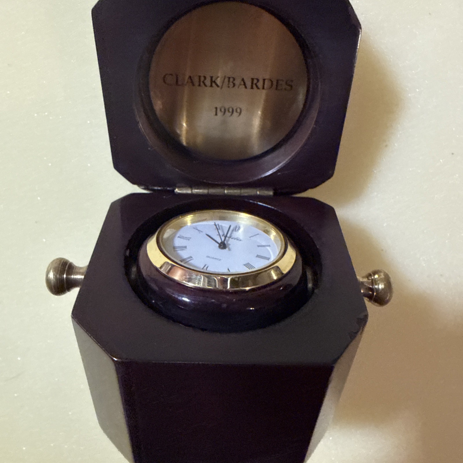 Longaberger 1999 Ports of Paradise Mini Ship Clock Award Rare By Benchmark Works