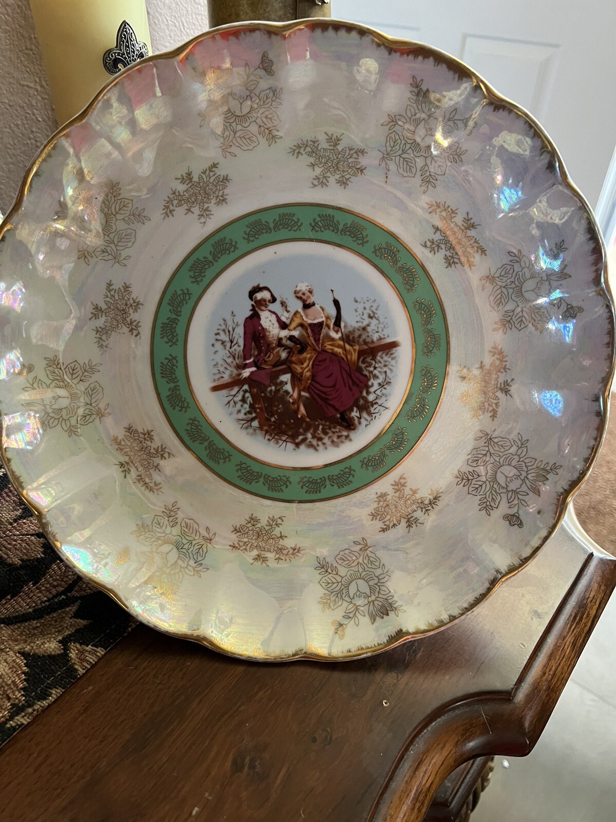 Stunning Antique 18th C. Sevres LouisXV Footed Porcelain Ground CakePlate