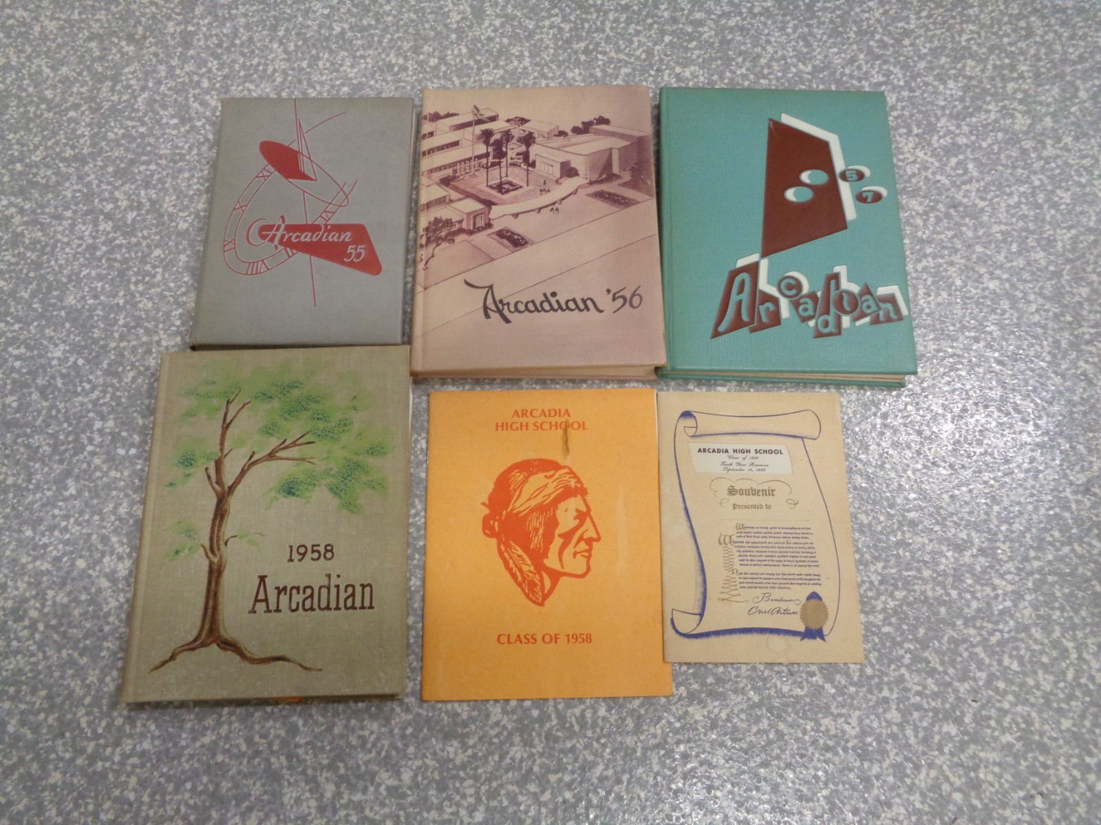1955 1956 1957 1958 ARCADIA HIGH SCHOOL YEARBOOK CA THE ARCADIAN Lot of 4 +