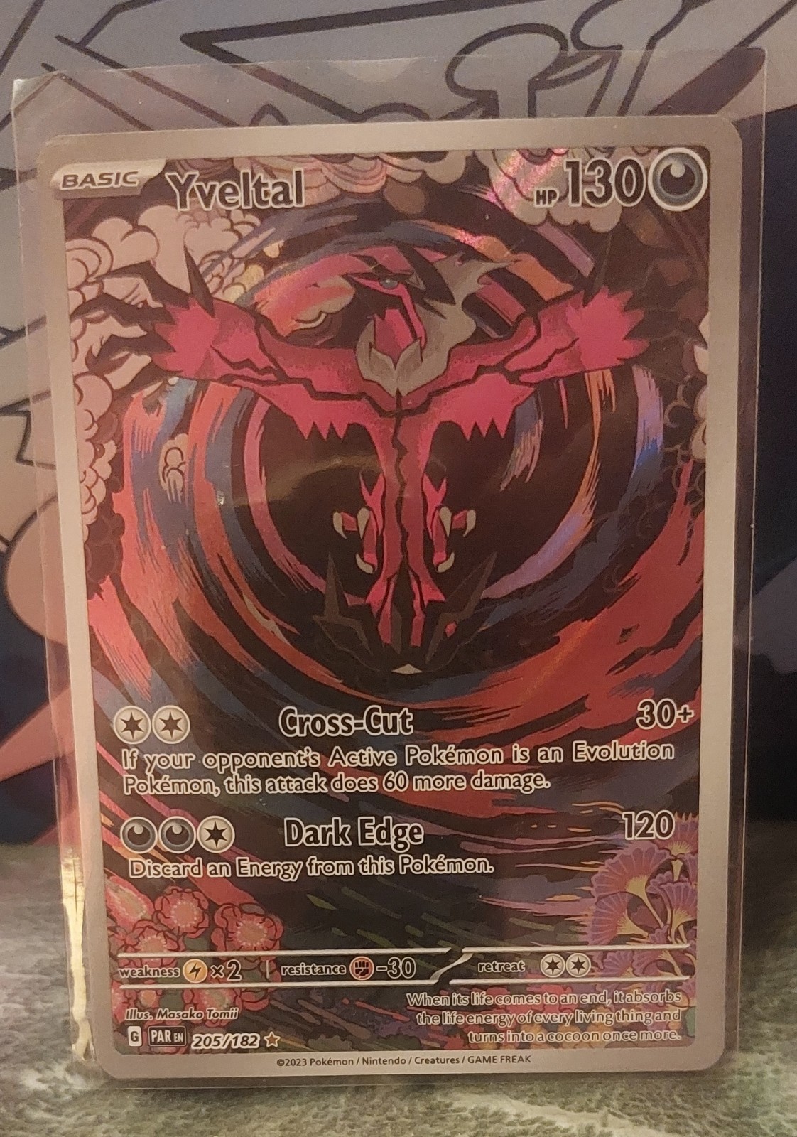 Yveltal 205/182 SV04 Paradox Rift Illustration Rare Full Art Holo English 2023