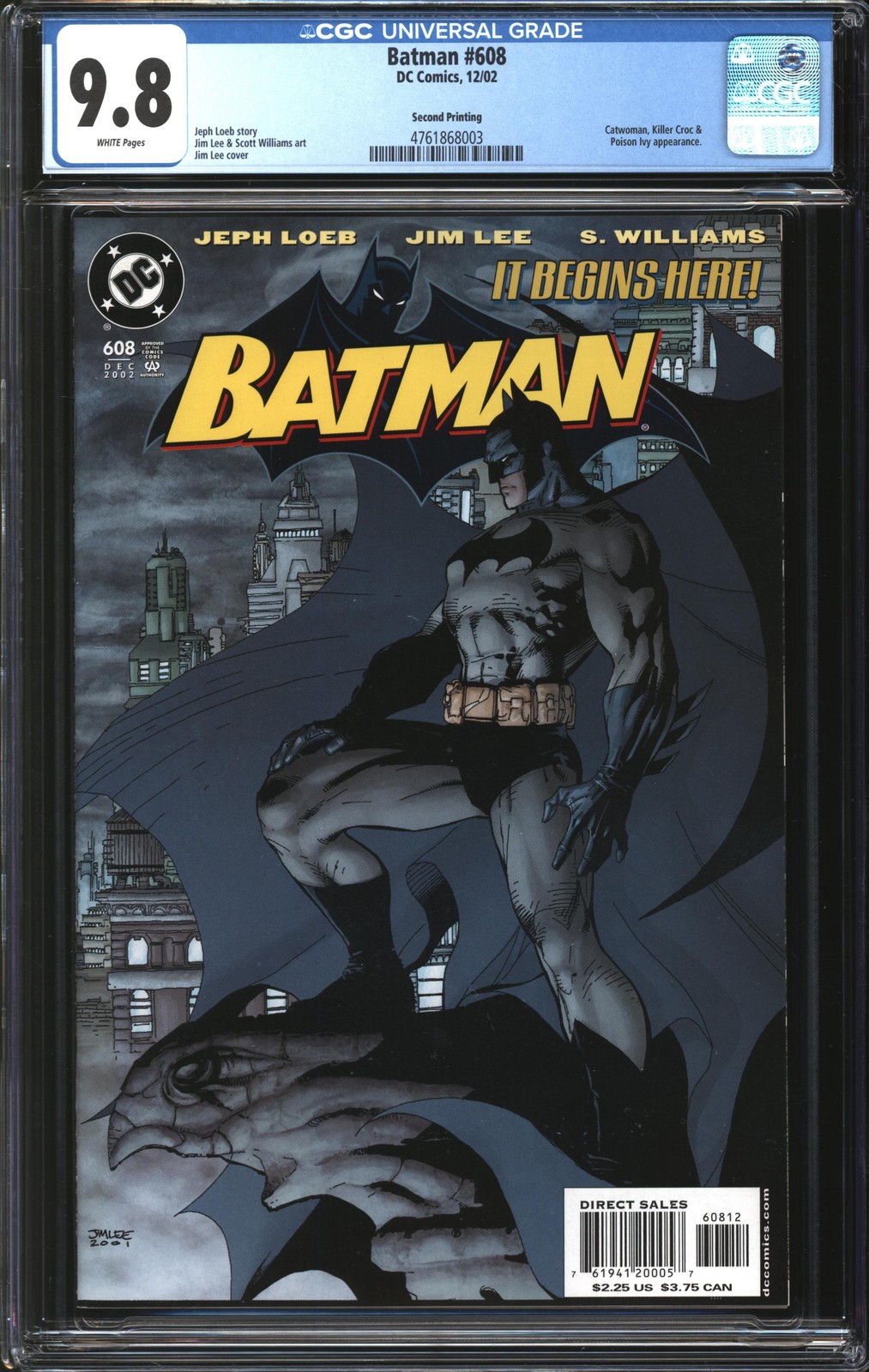 Batman (1940) #608 Second Printing CGC 9.8 NM/MT