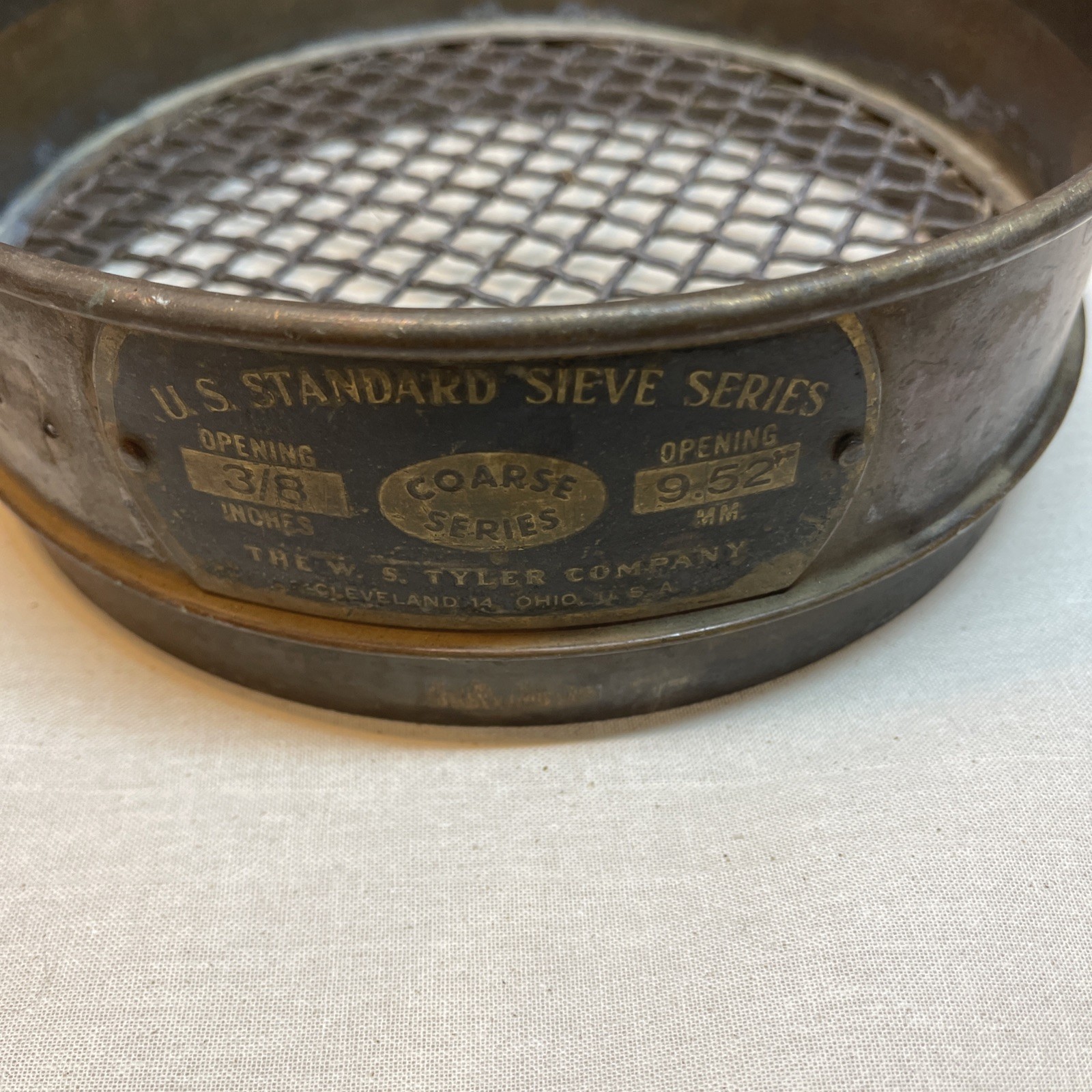 Vintage 8” Brass W.S. Tyler Standard Screen Scale Sieve Coarse Series 3/8”