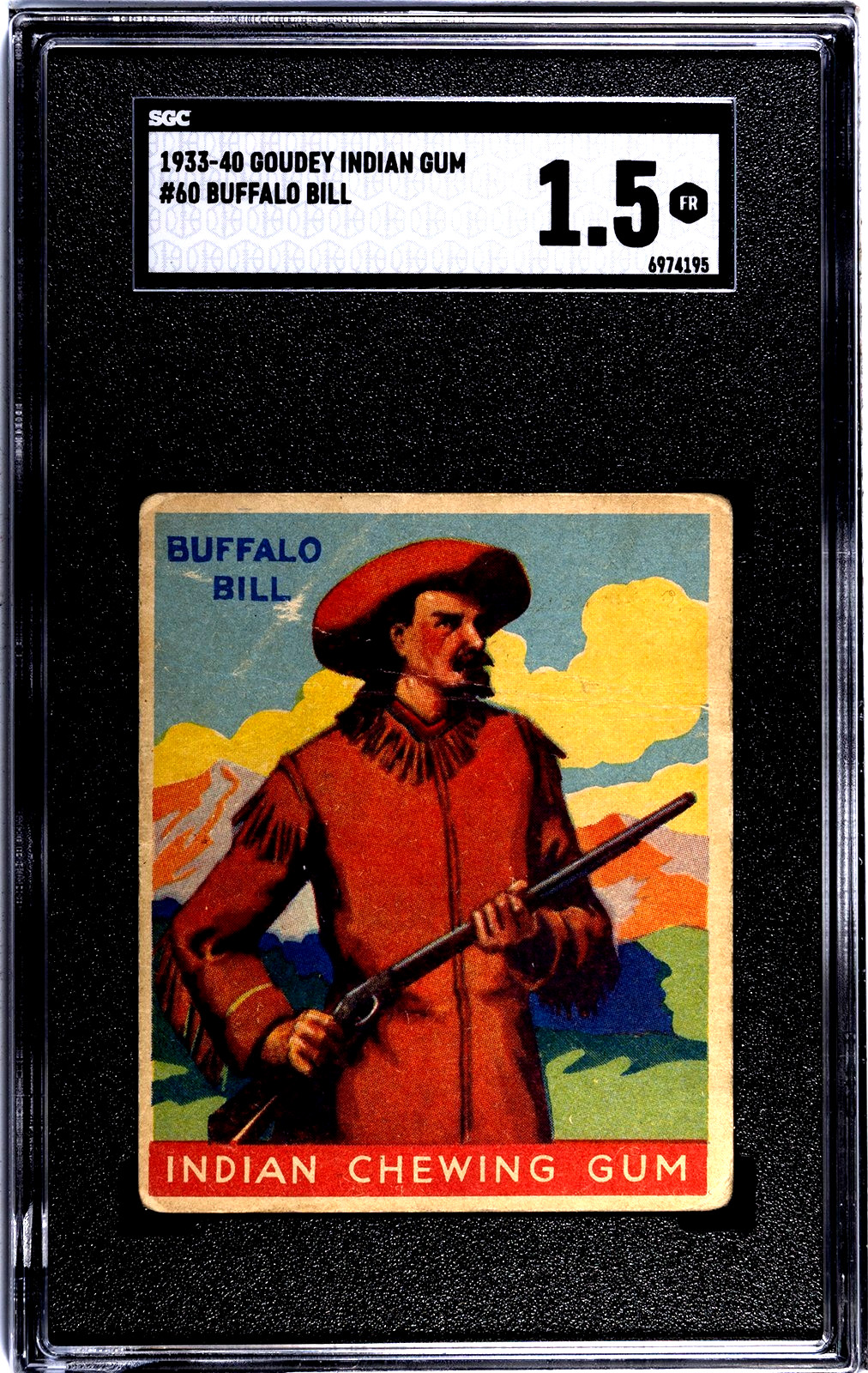 1933 Goudey  Indian Gum Series of 96.  # 60 Buffalo Bill   SGC 1.5