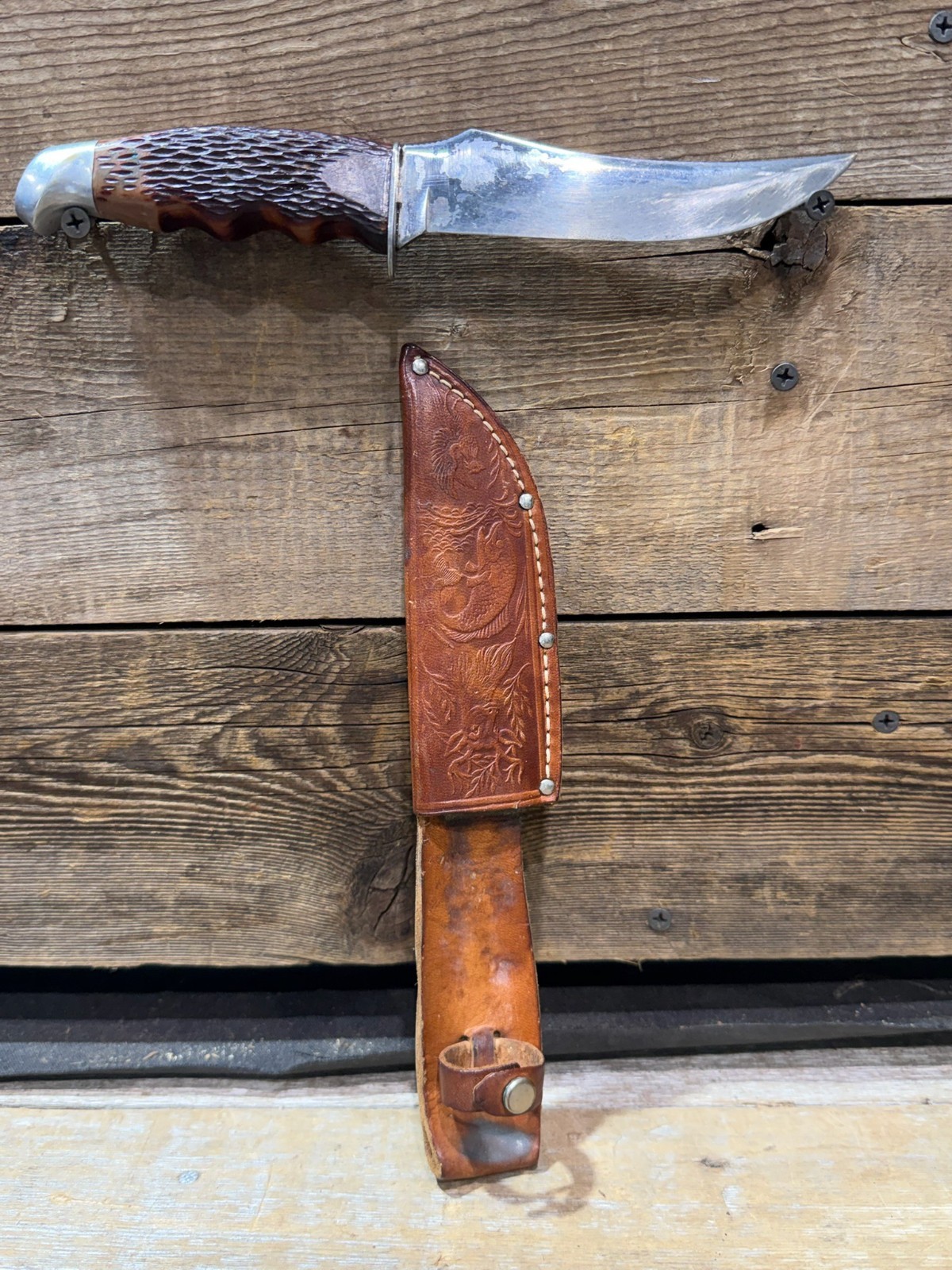 1940s-70s Schrade-Walden, No. 148, Fixed Blade Hunter\'s Companion Knife