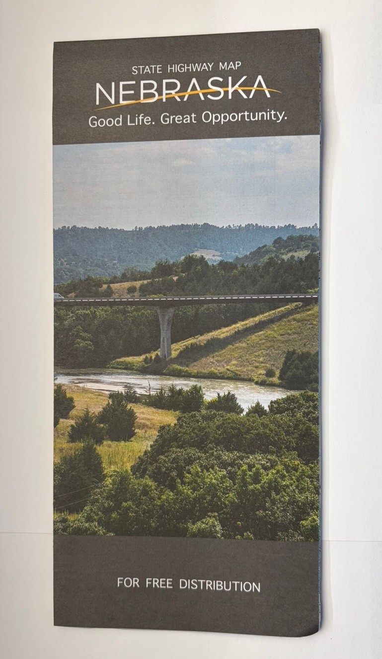 NEBRASKA State Highway Map 2026 large fold out new