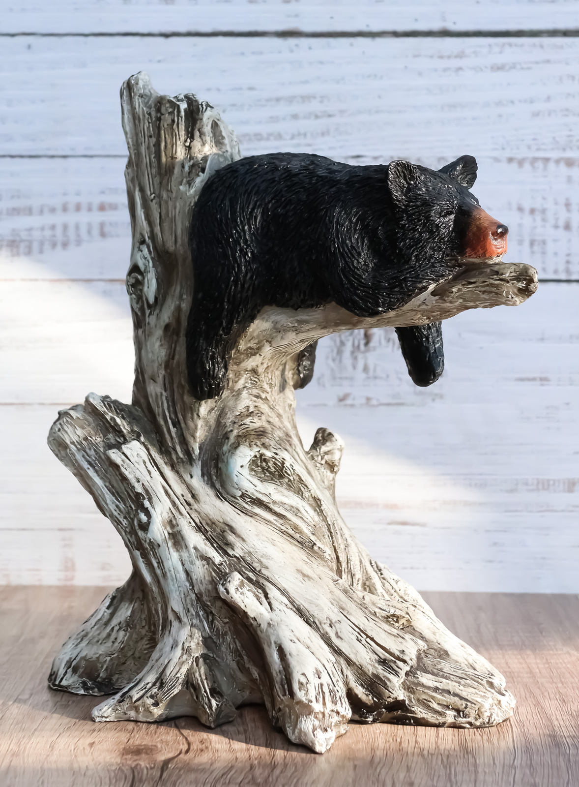 Lazy Days Of Summer Black Bear Sleeping On Tree Branch Statue 9\